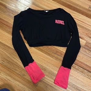 Rebel Athletic crop open back long sleeve